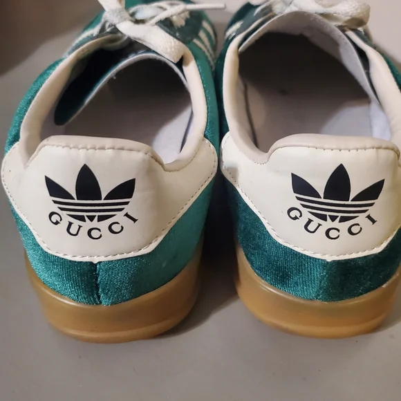 Gucci × Adidas Gazelle Green and White Men's Shoes Size 9.5 - Picture 7 of 9